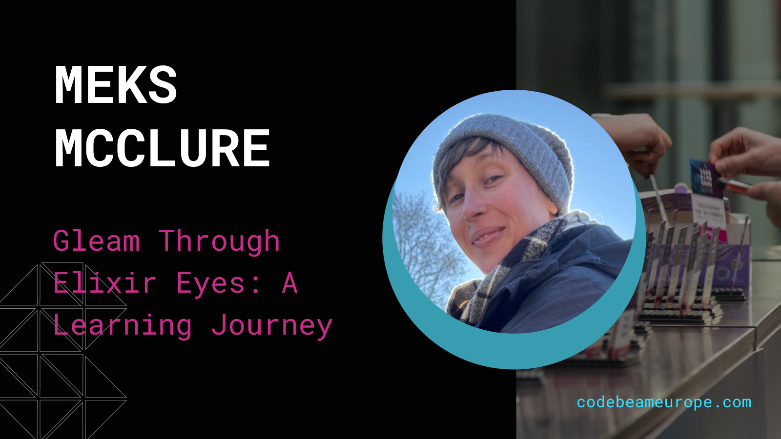 Code BEAM Europe 2025 speaker announcement featuring Meks McClure